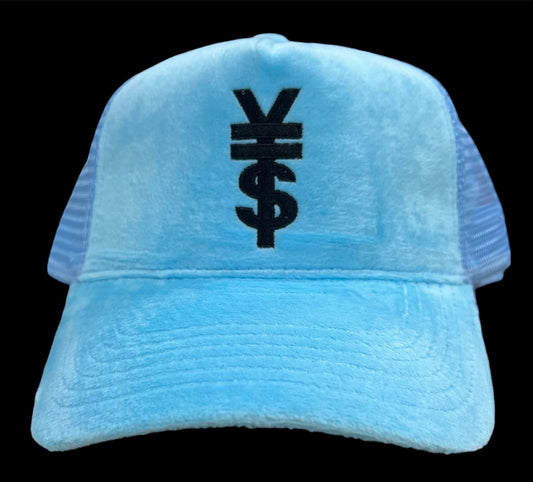 BLUE VELVET “¥F$” TRUCKER HAT