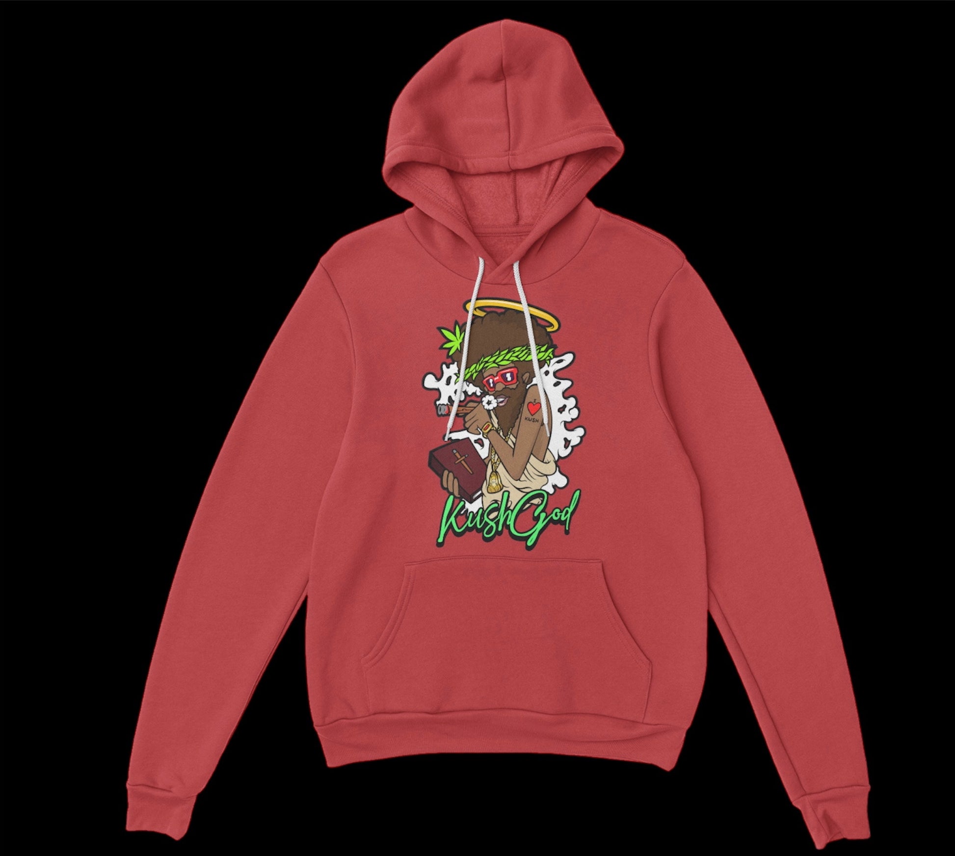 RED “KUSH GOD” HOODIE