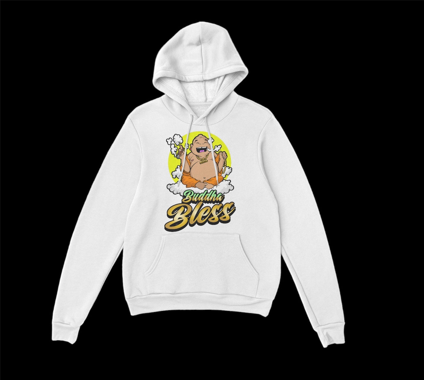 WHITE “BUDDHA BLESS” HOODIE