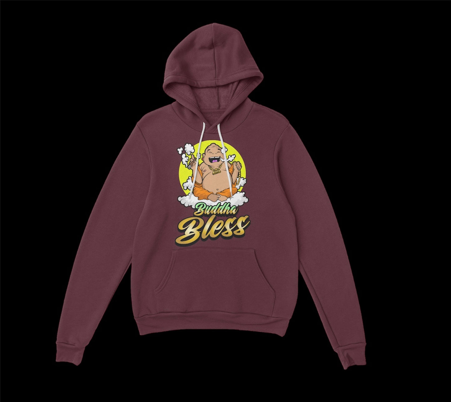 BURGUNDY “BUDDHA BLESS” HOODIE