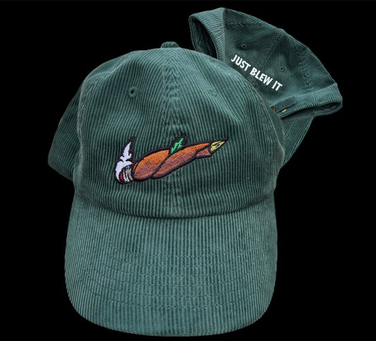 GREEN CORDUROY “JUST BLEW IT” DAD HAT