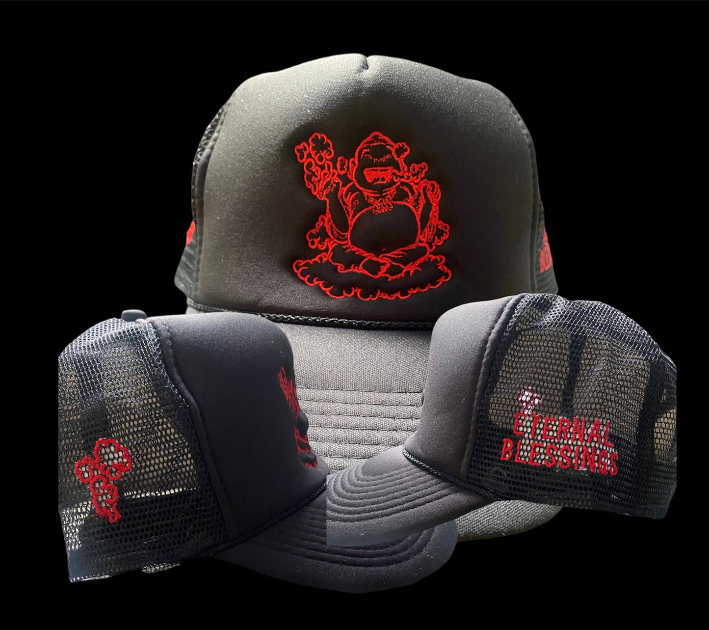 BLACK “ETERNAL BLESSINGS” TRUCKER HAT