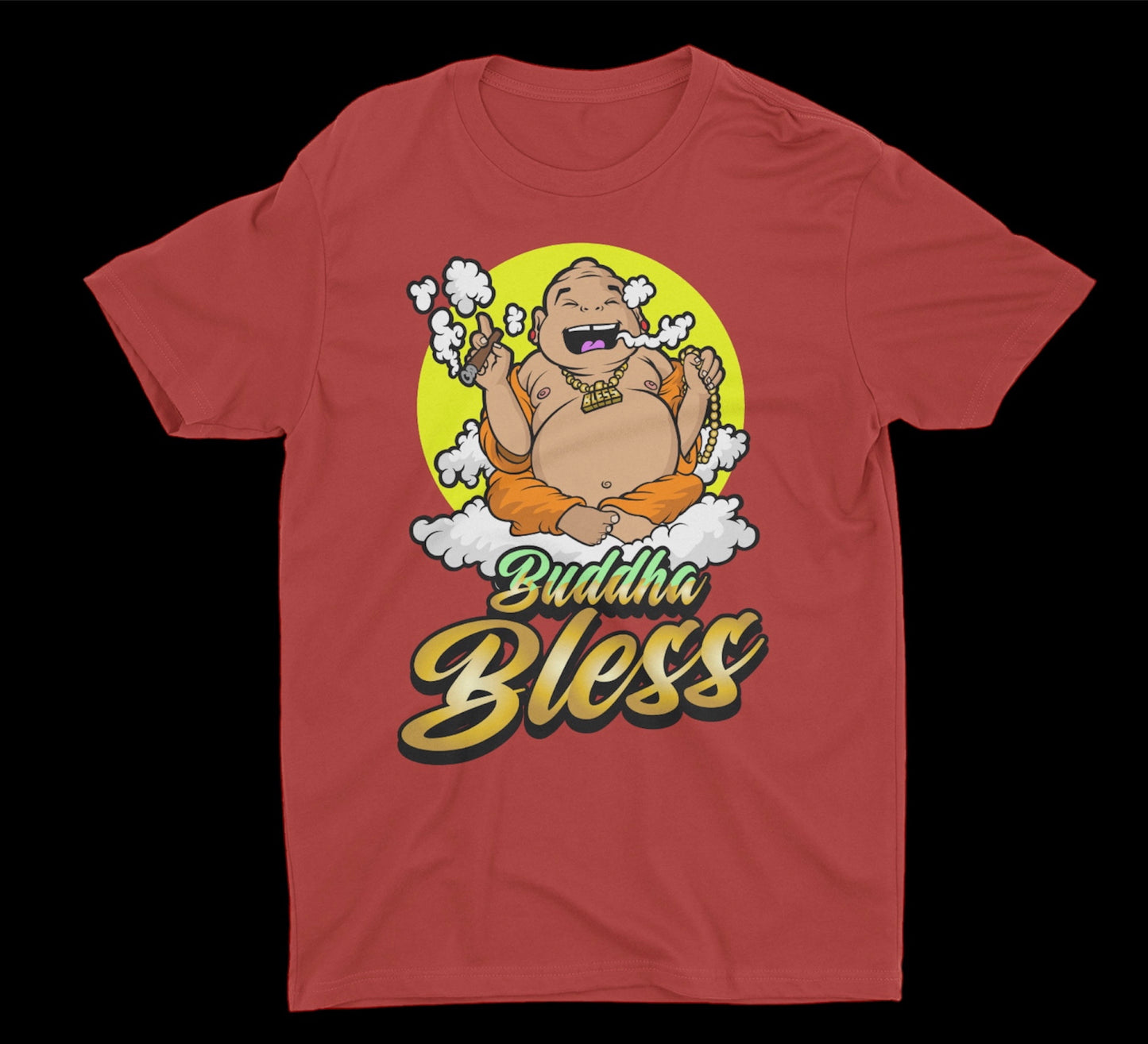 Red Buddha Bless T-Shirt