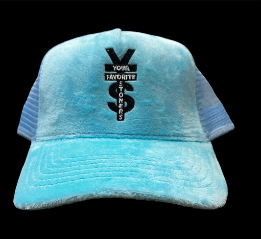 BABY BLUE VELVET "YFS" HAT