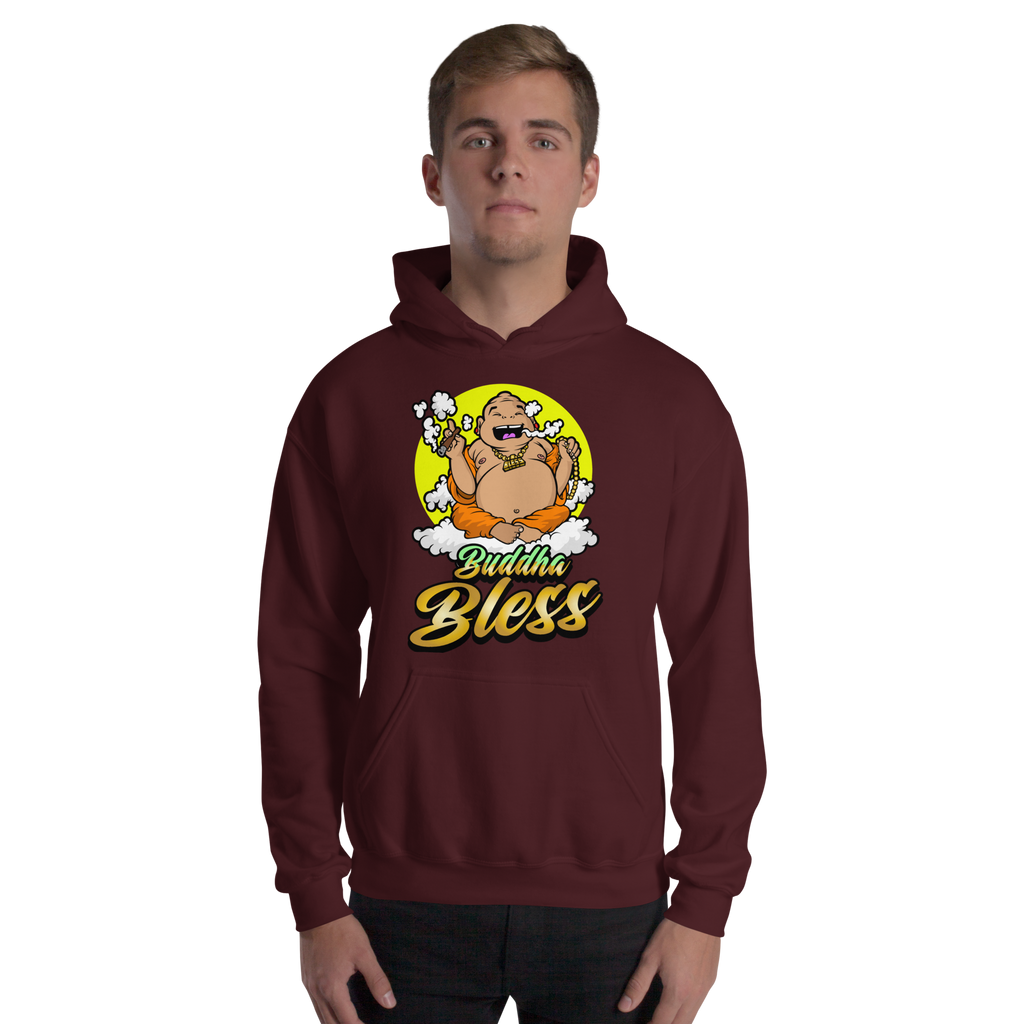 Burgundy Buddha Bless Hoodie
